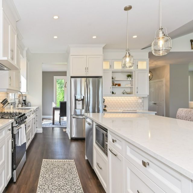 Newly renovated white interior kitchen